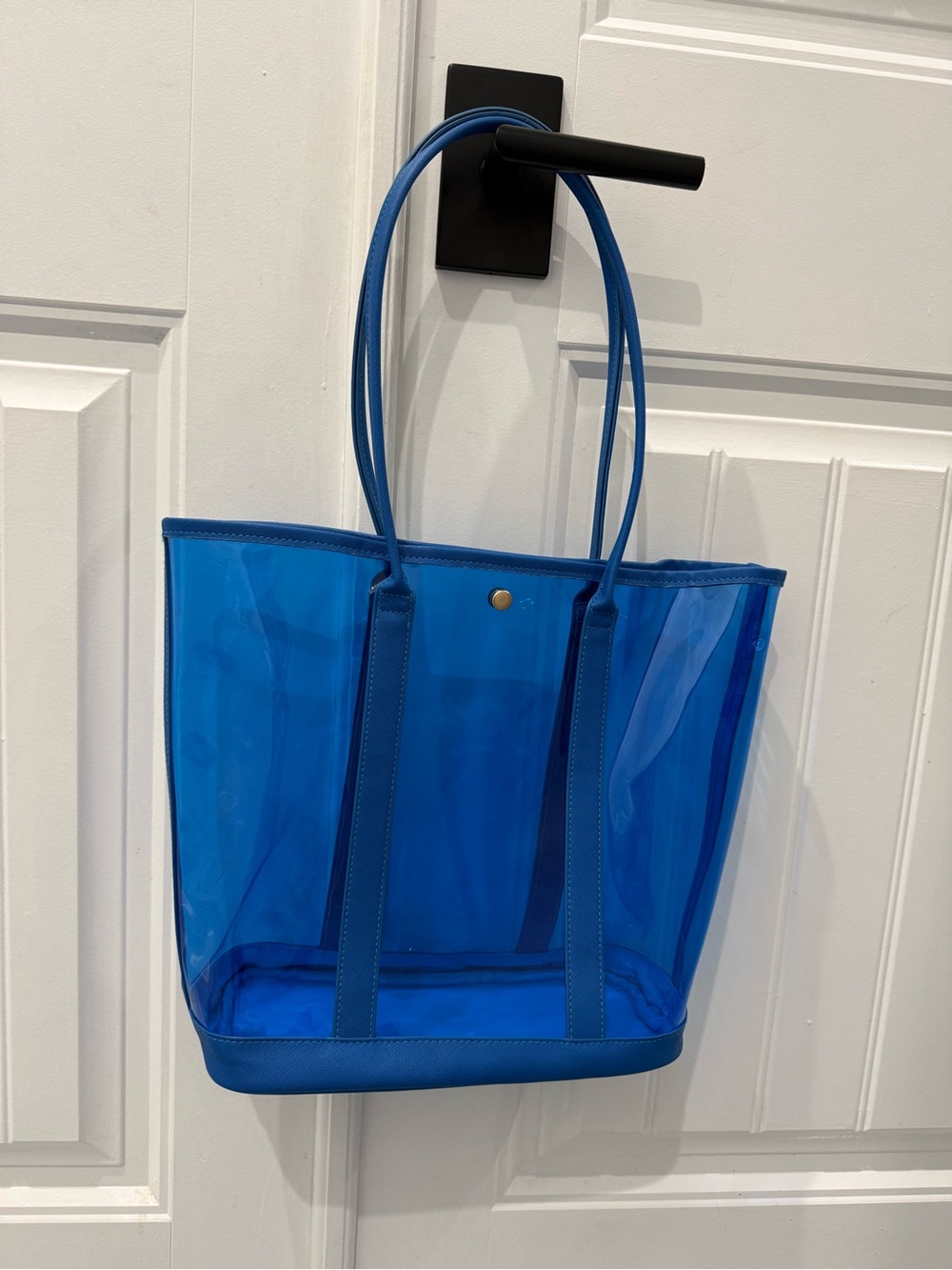Blue Transparent Tote Bag with Long Handles